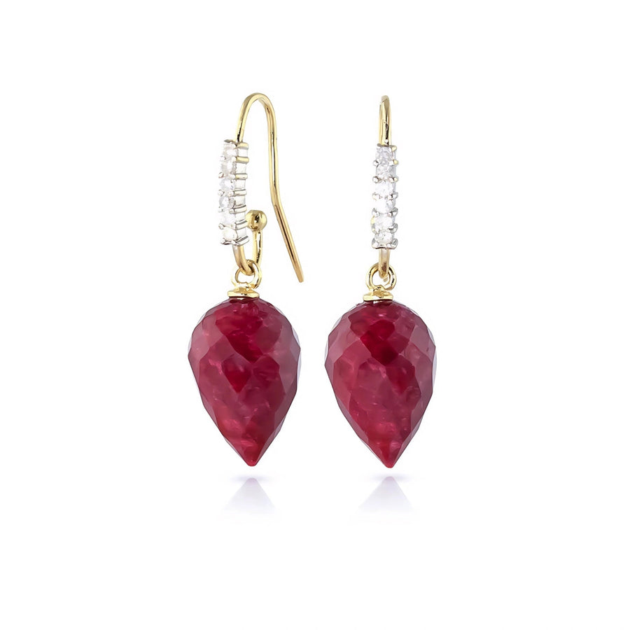 Yellow Gold Earrings Ruby 10K — Carina