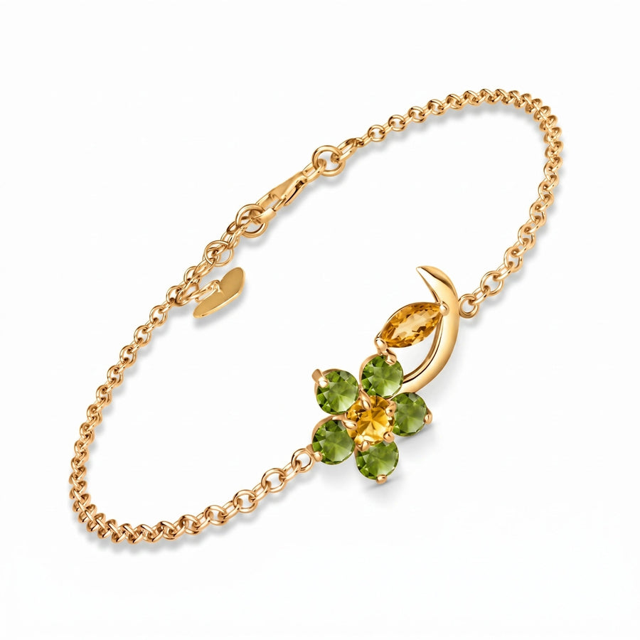 Yellow Gold Peridot & Citrine — Mariagraziella