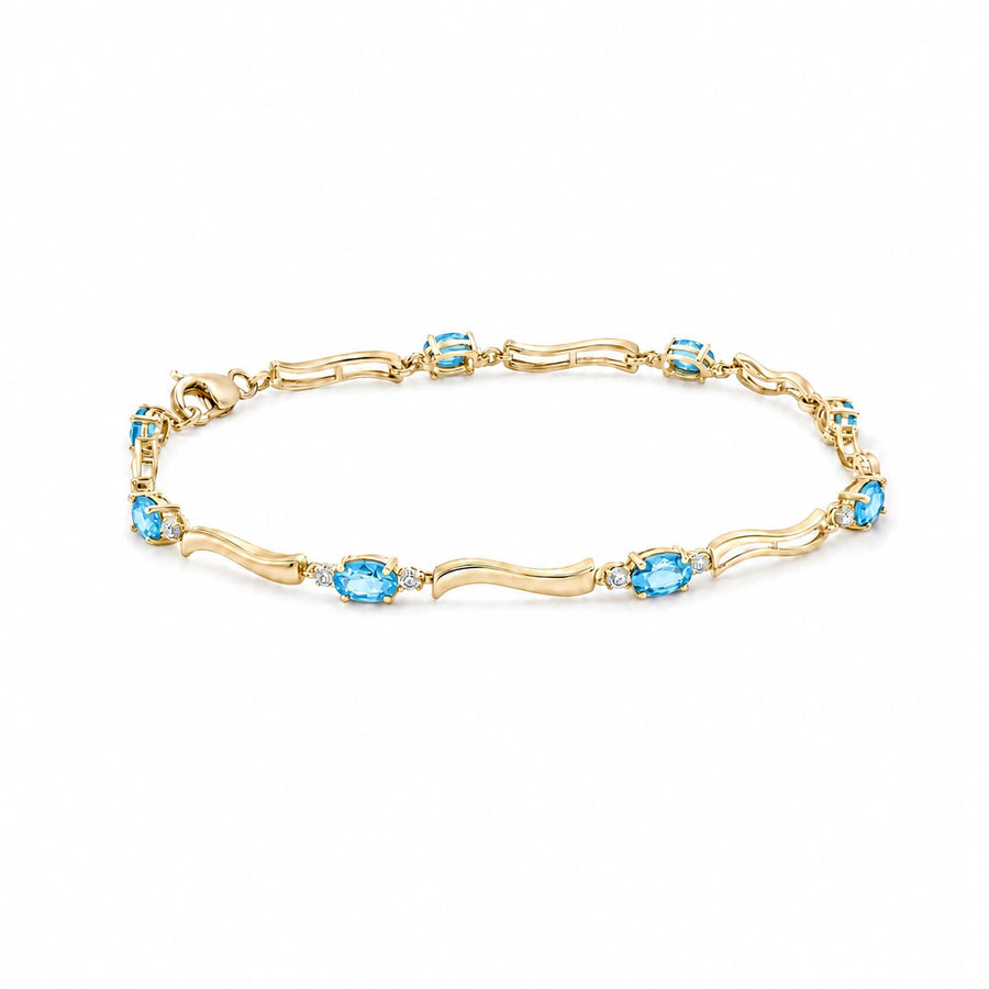 Yellow Gold Reverie Bracelet Blue Topaz 10K — Elvira