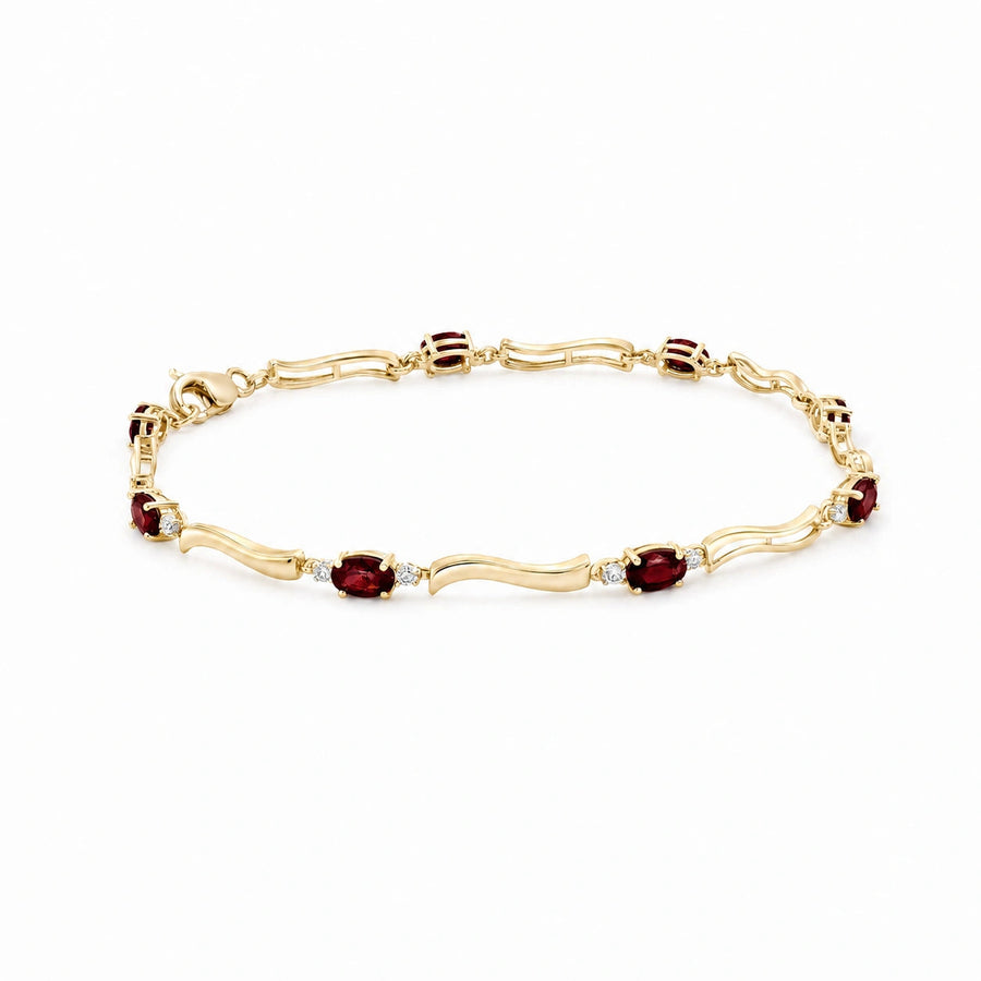 Yellow Gold Reverie Bracelet Garnet 10K — Elvira