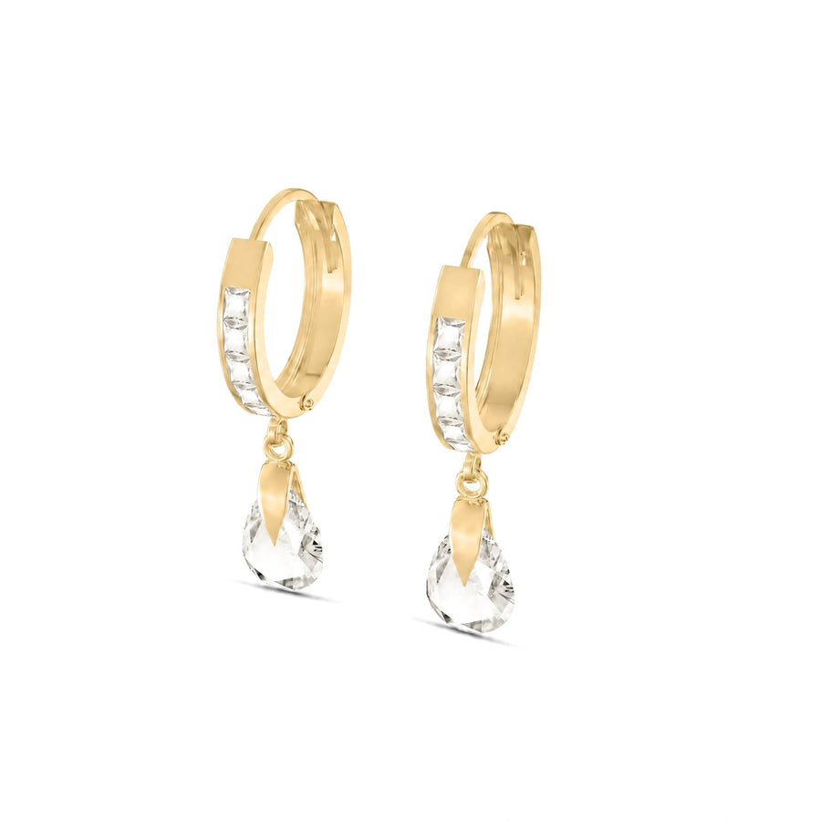 Yellow Gold Rose Earrings Zirconia 10K — Calliope