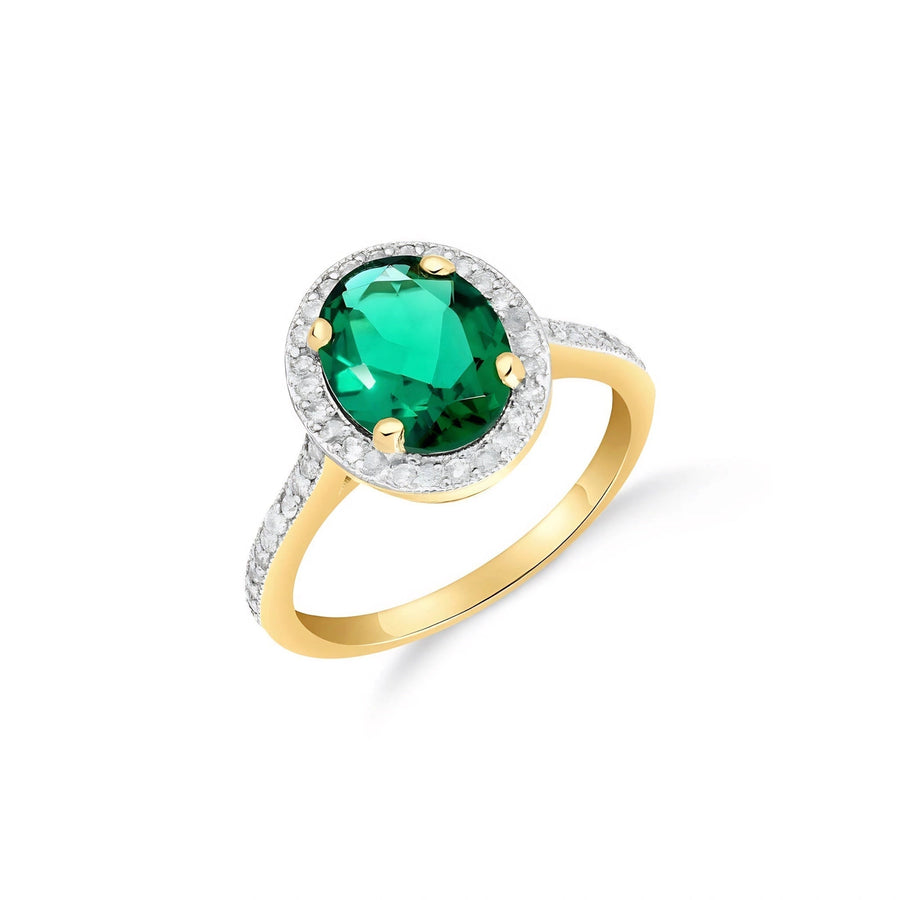Yellow Gold Ete Engagement Ring Emerald 10K — Fioretta