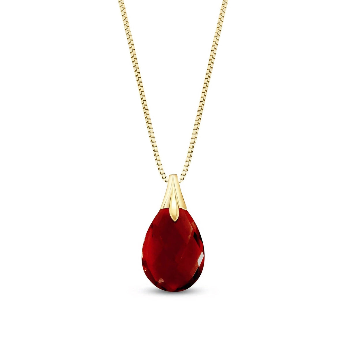 Yellow Gold Gra Necklace Garnet 10K — Amabile