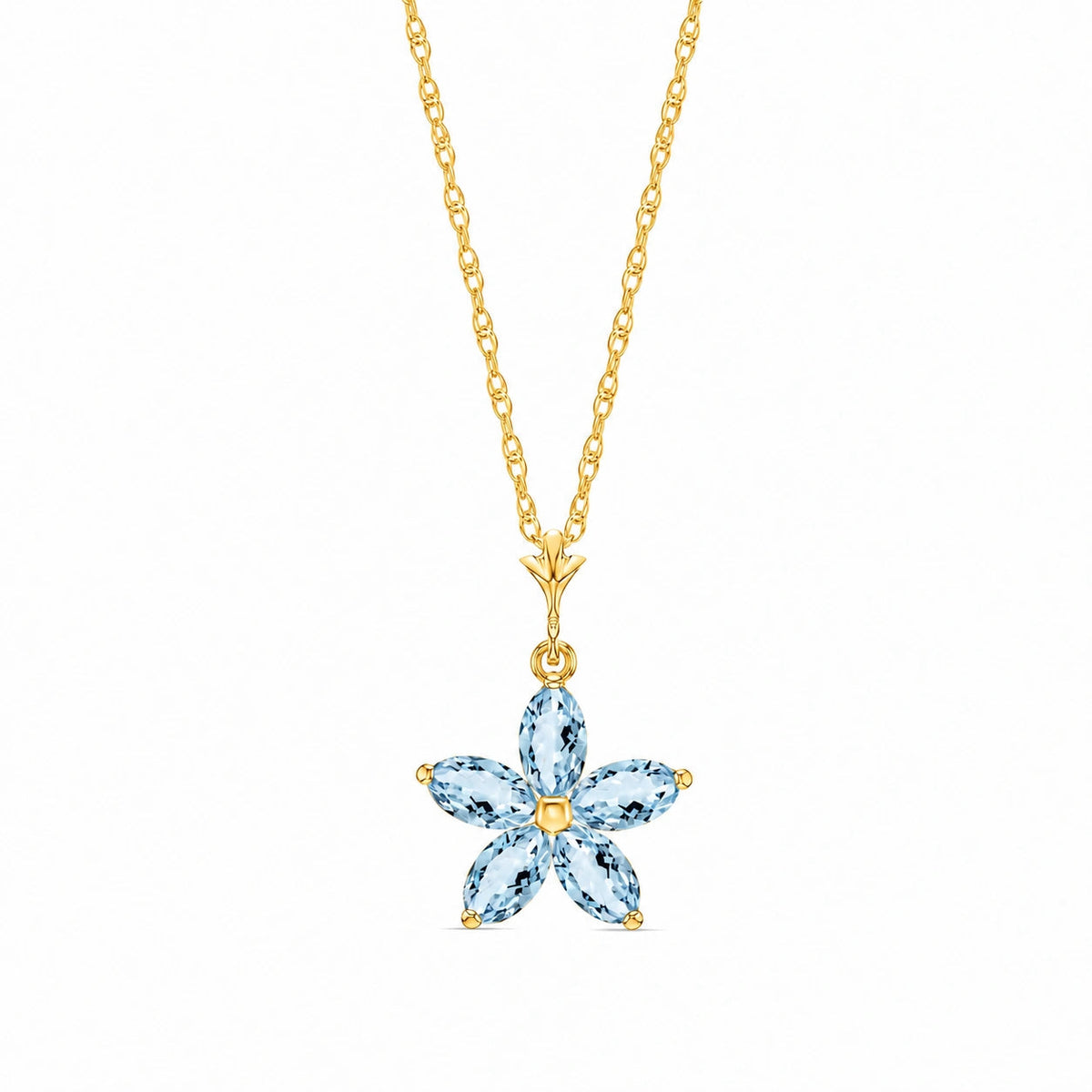 Yellow Gold Necklace Aquamarine — Melissa