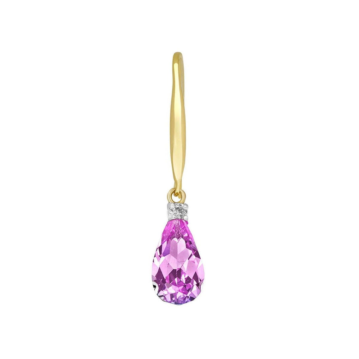 Yellow Gold Joya Earrings Diamond & Pink Topaz — Minerva