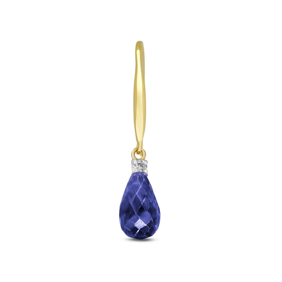 Yellow Gold Joya Earrings Diamond & Sapphire — Minerva