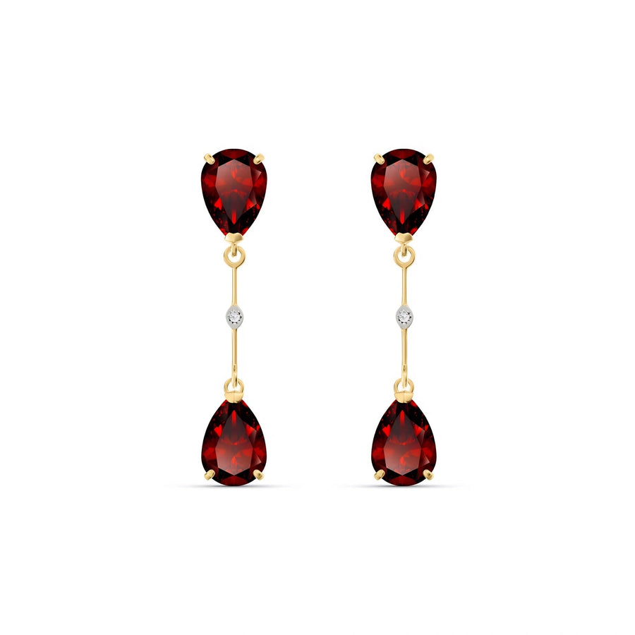 Yellow Gold Heritage Earrings Garnet 10K — Paola