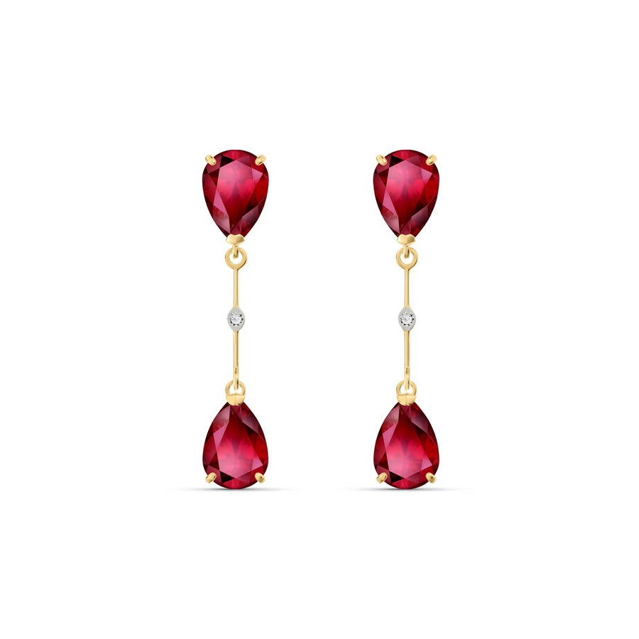 Yellow Gold Heritage Earrings Ruby 10K — Paola