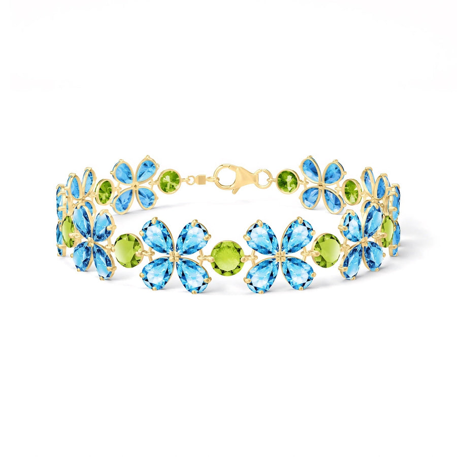 Yellow Gold Peridot & Blue Topaz — Mariagraziana