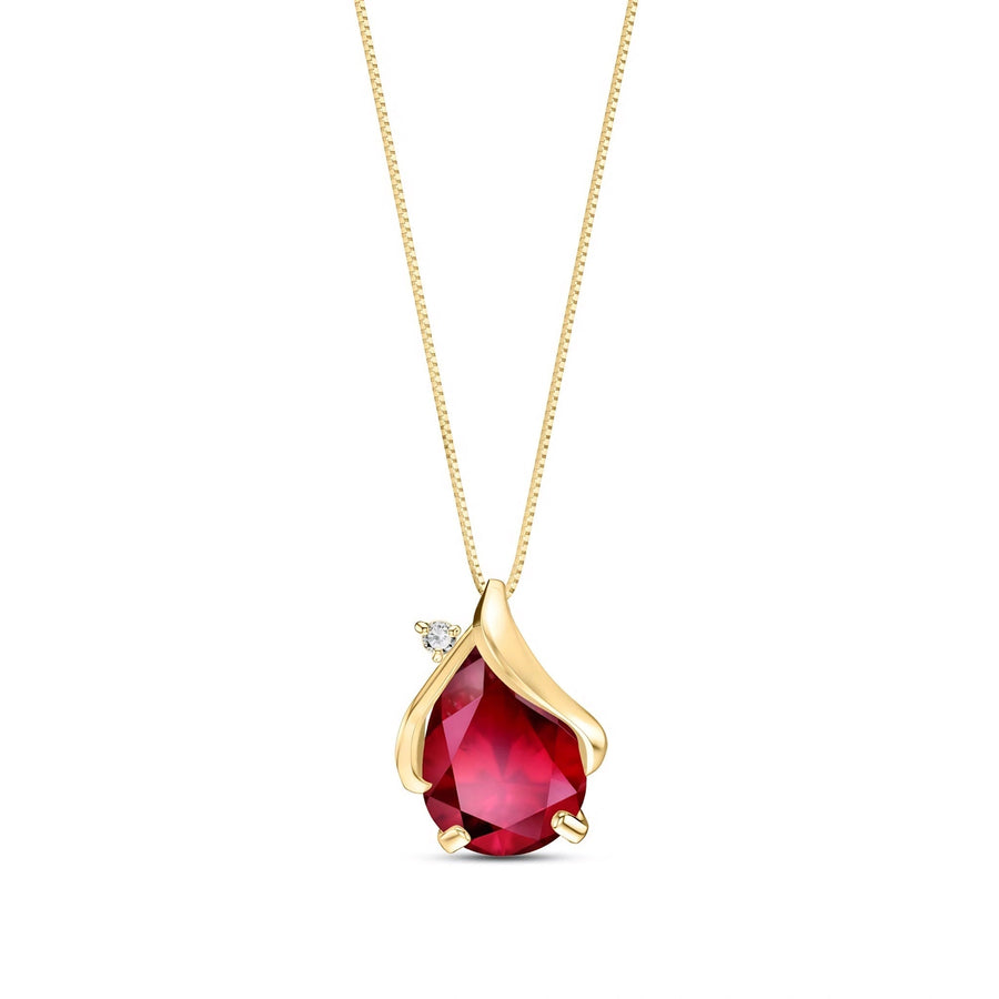 Yellow Gold Signature Pendant Necklace Ruby — Liana