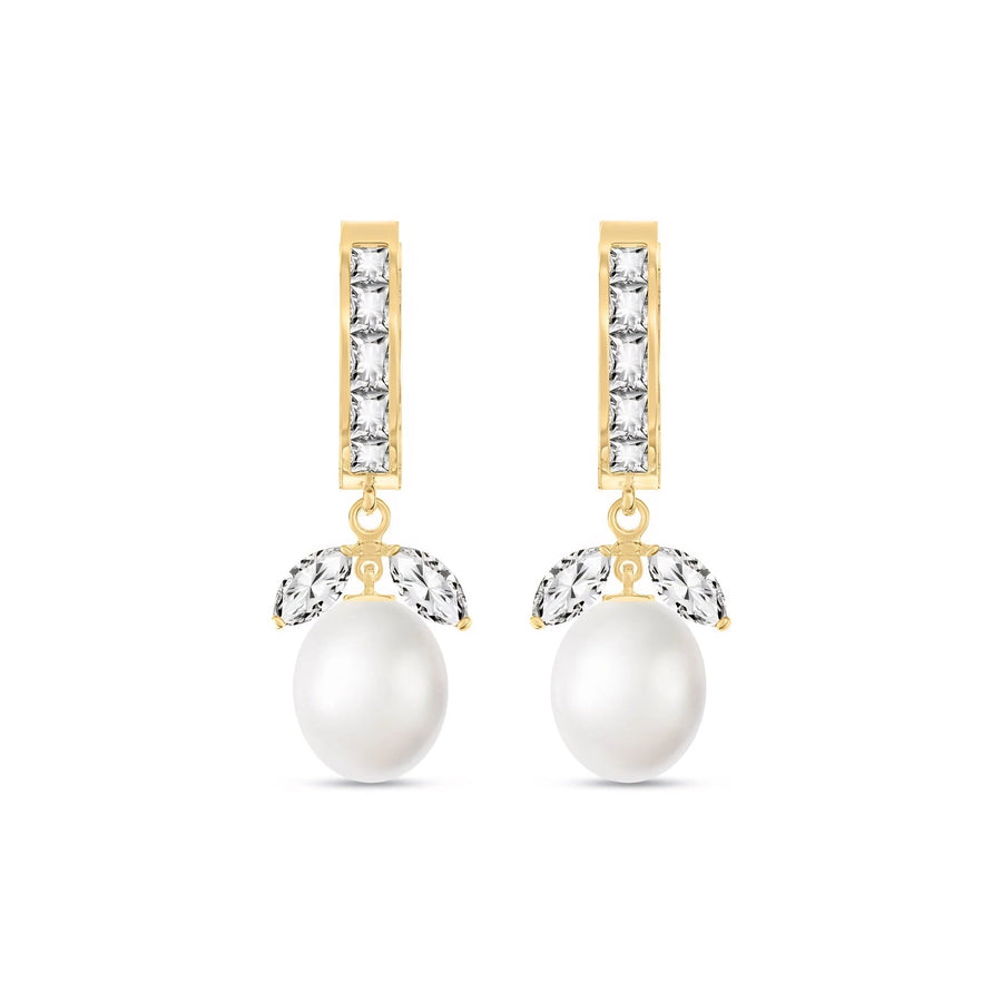 Yellow Gold Eternal Earrings Multi-Gemstone 10K — Gisella