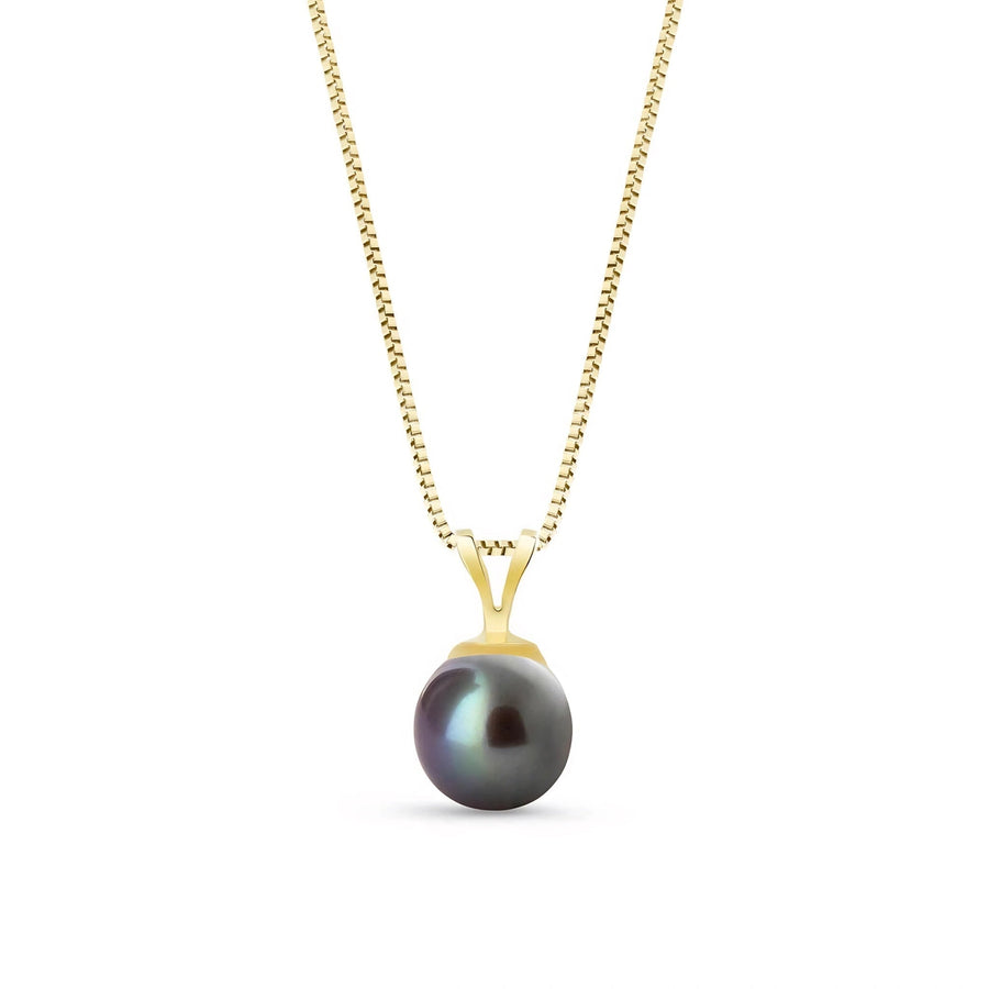 Yellow Gold Aura Necklace Pearl 10K — Cassandra