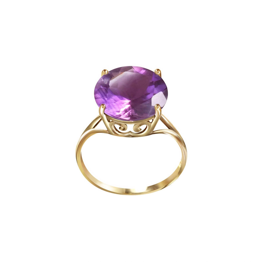 Yellow Gold Reverie Ring Amethyst 10K — Stella