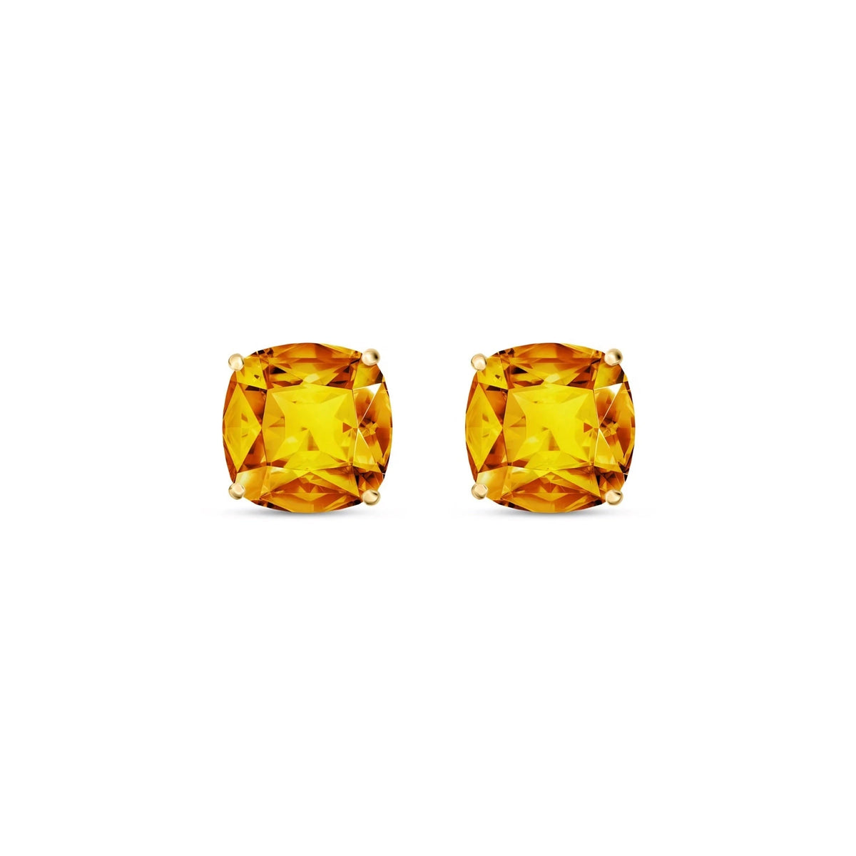 Yellow Gold Earrings Citrine — Enrichetta Petal Earrings, front view