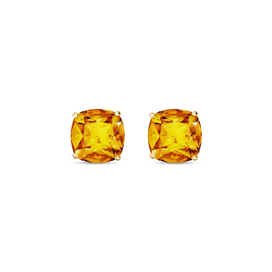 Yellow Gold Earrings Citrine — Enrichetta Petal Earrings, front view