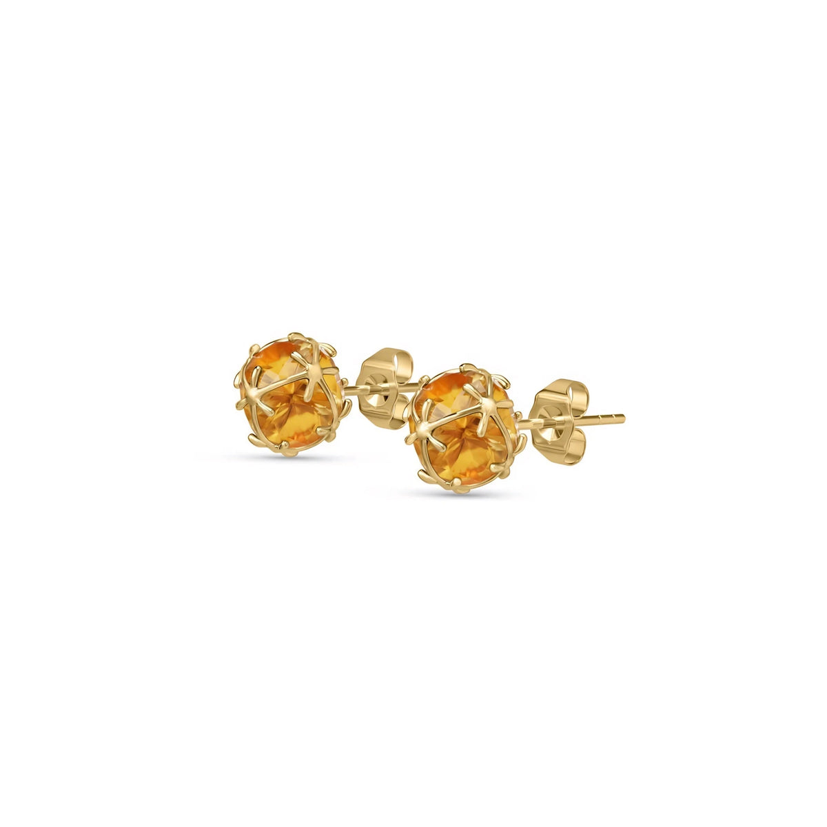 Yellow Gold Earrings Citrine — Alida Earrings, front view