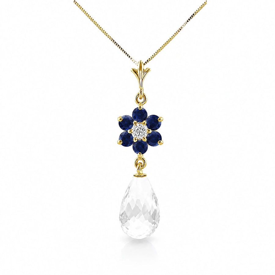 Yellow Gold Diamond & Sapphire & White Topaz — Zeffirina