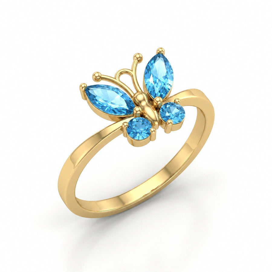 Yellow Gold Blue Topaz — Zenaide