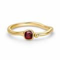 Yellow Gold — Intarsio Garnet Stacking Ring — view 1