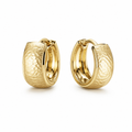 Yellow Gold — Luna Piena Huggie Earrings — view 1