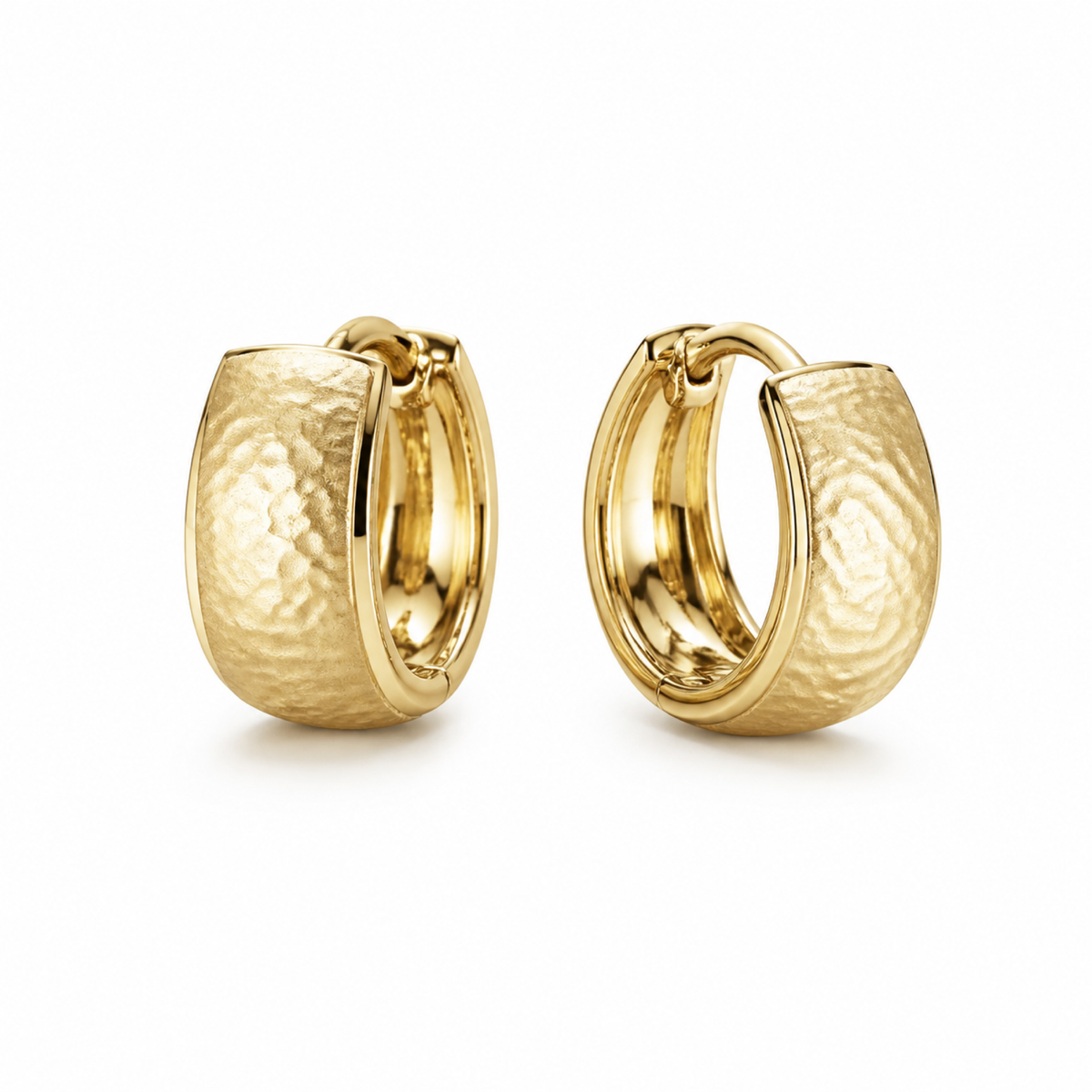 Yellow Gold — Luna Piena Huggie Earrings — view 1