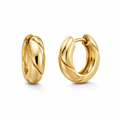 Yellow Gold — Volta Medium Hoop Earrings — view 1