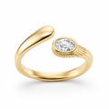 Yellow Gold — Equilibrio White Sapphire Ring — view 1