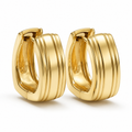 Yellow Gold — Cannele Grande Hoop Earrings — view 1