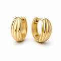 Yellow Gold — Conchiglia Piccola Huggie Earrings — view 1