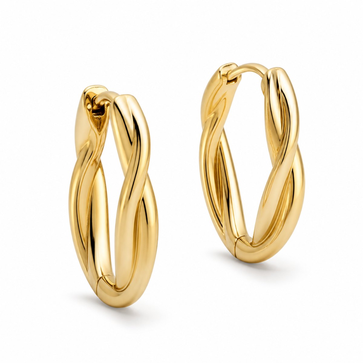 Yellow Gold — Nodo Veneto Hoop Earrings — view 1