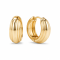 Yellow Gold — Cupola Huggie Earrings — view 1