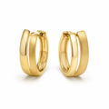 Yellow Gold — Doppio Luce Huggie Earrings — view 1