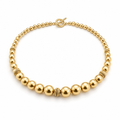Yellow Gold — Rosario Sphere Chain Necklace — view 1