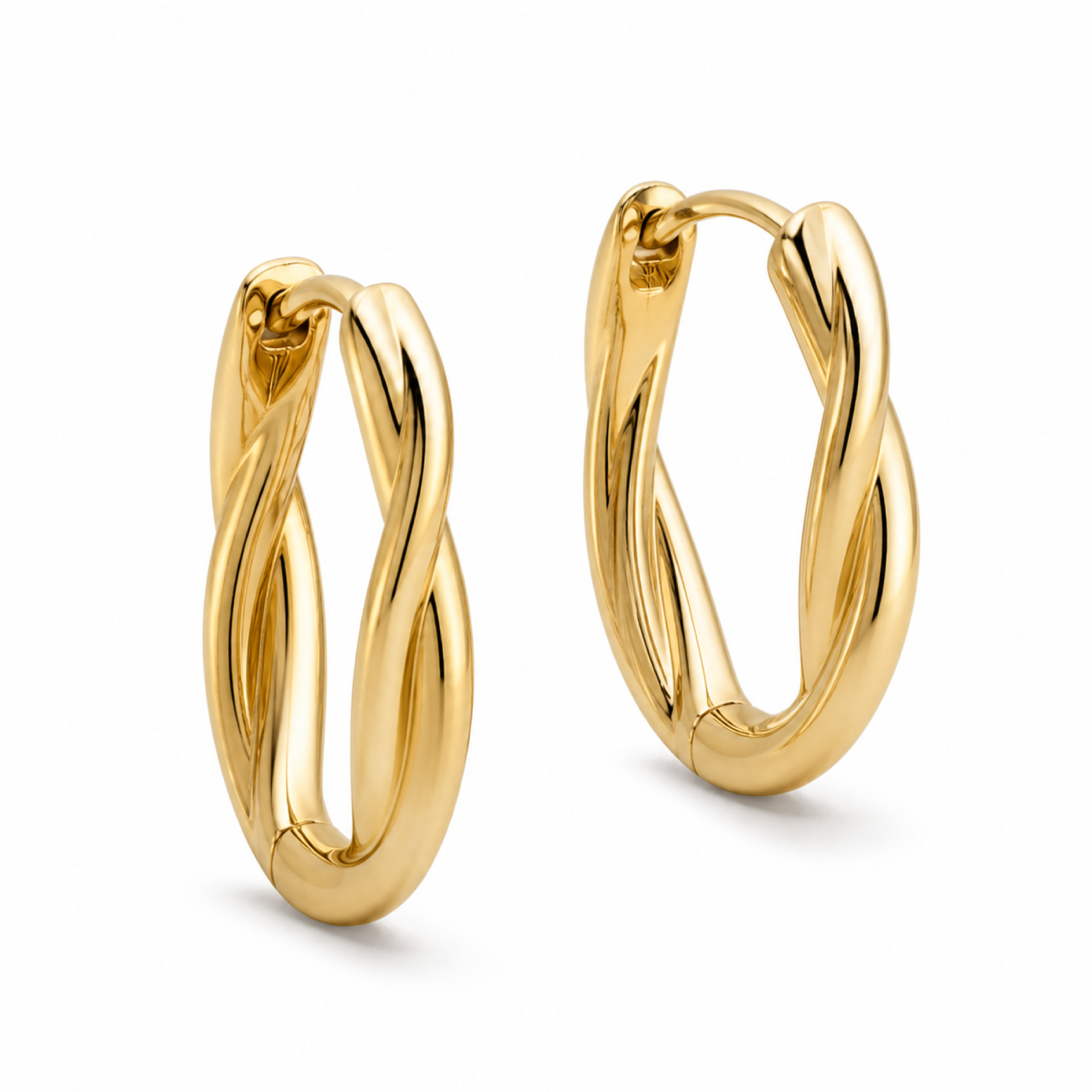 Yellow Gold — Nodo Veneto Hoop Earrings — view 2