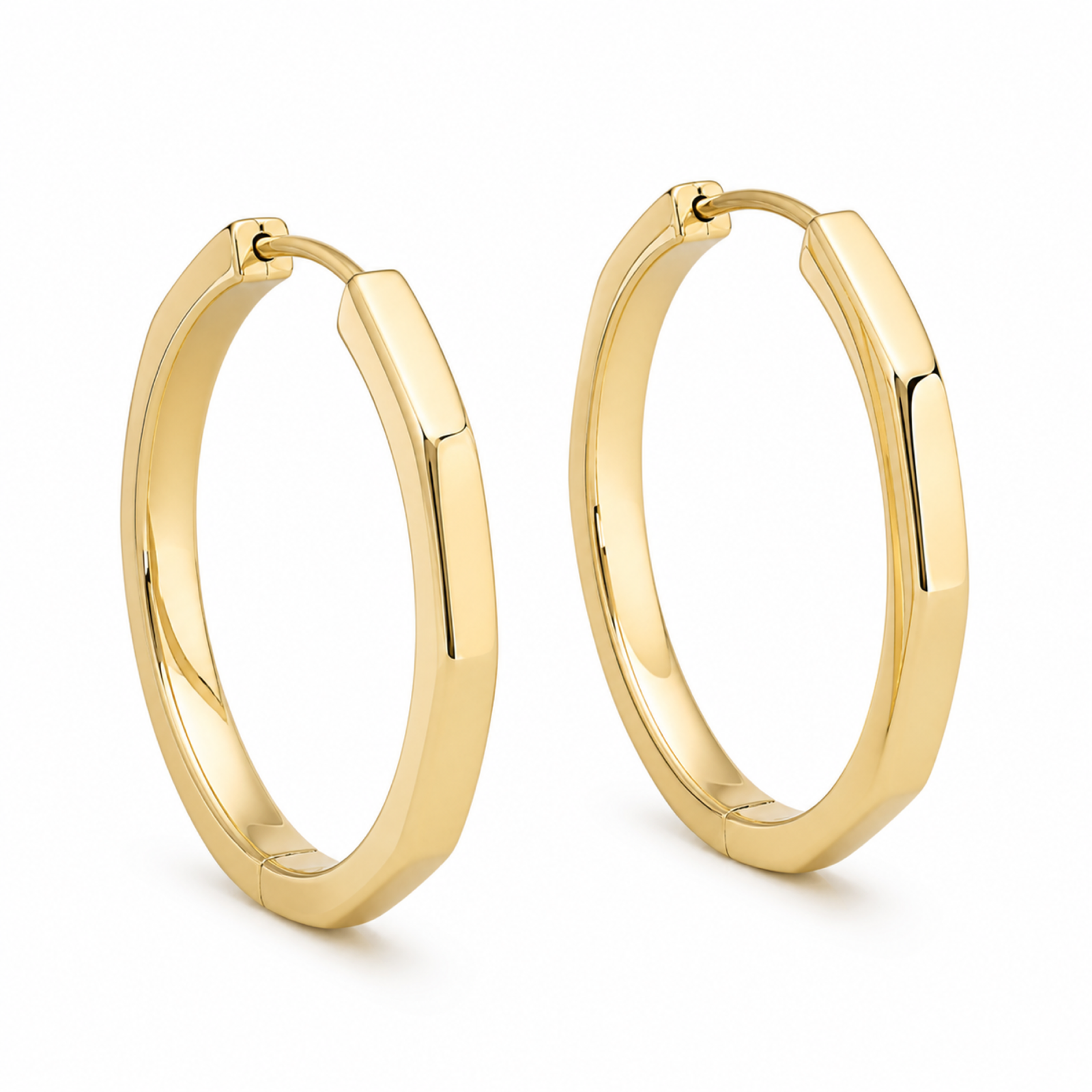 Yellow Gold — Arco Grande Hoop Earrings — view 2
