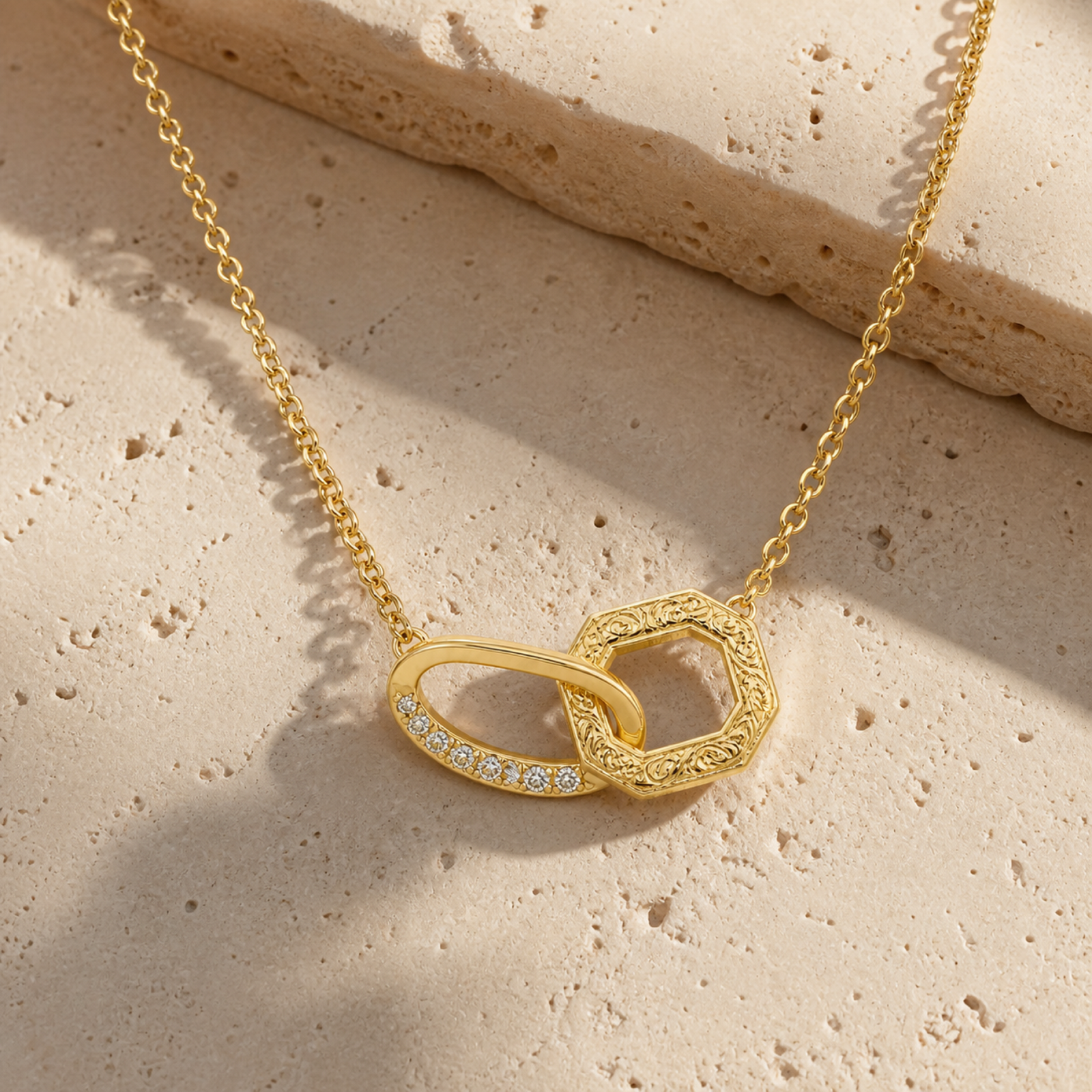 Yellow Gold — Vincolo Diamond Necklace — view 3