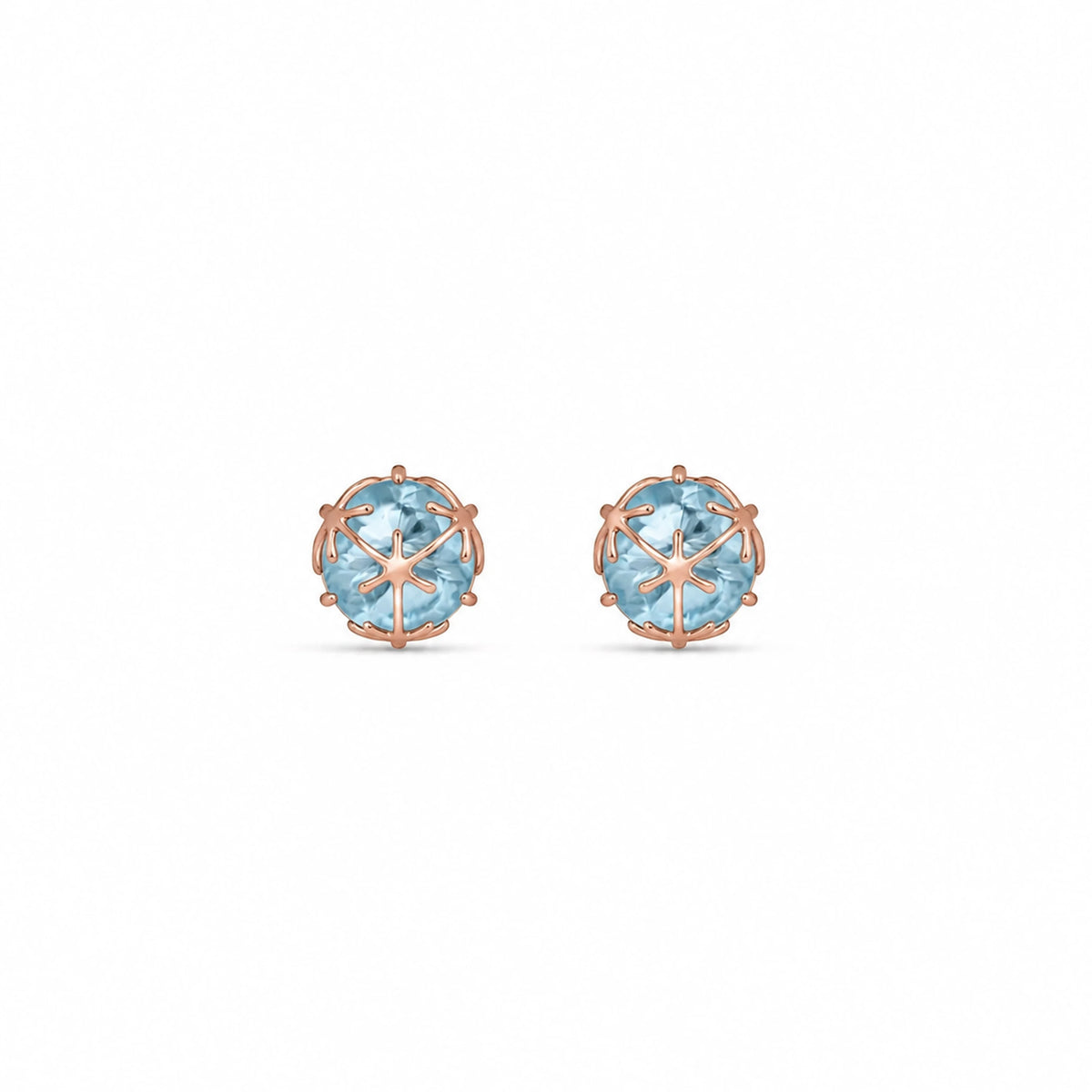 Rose Gold Aquamarine Stud Earrings — Alida — travertine lifestyle