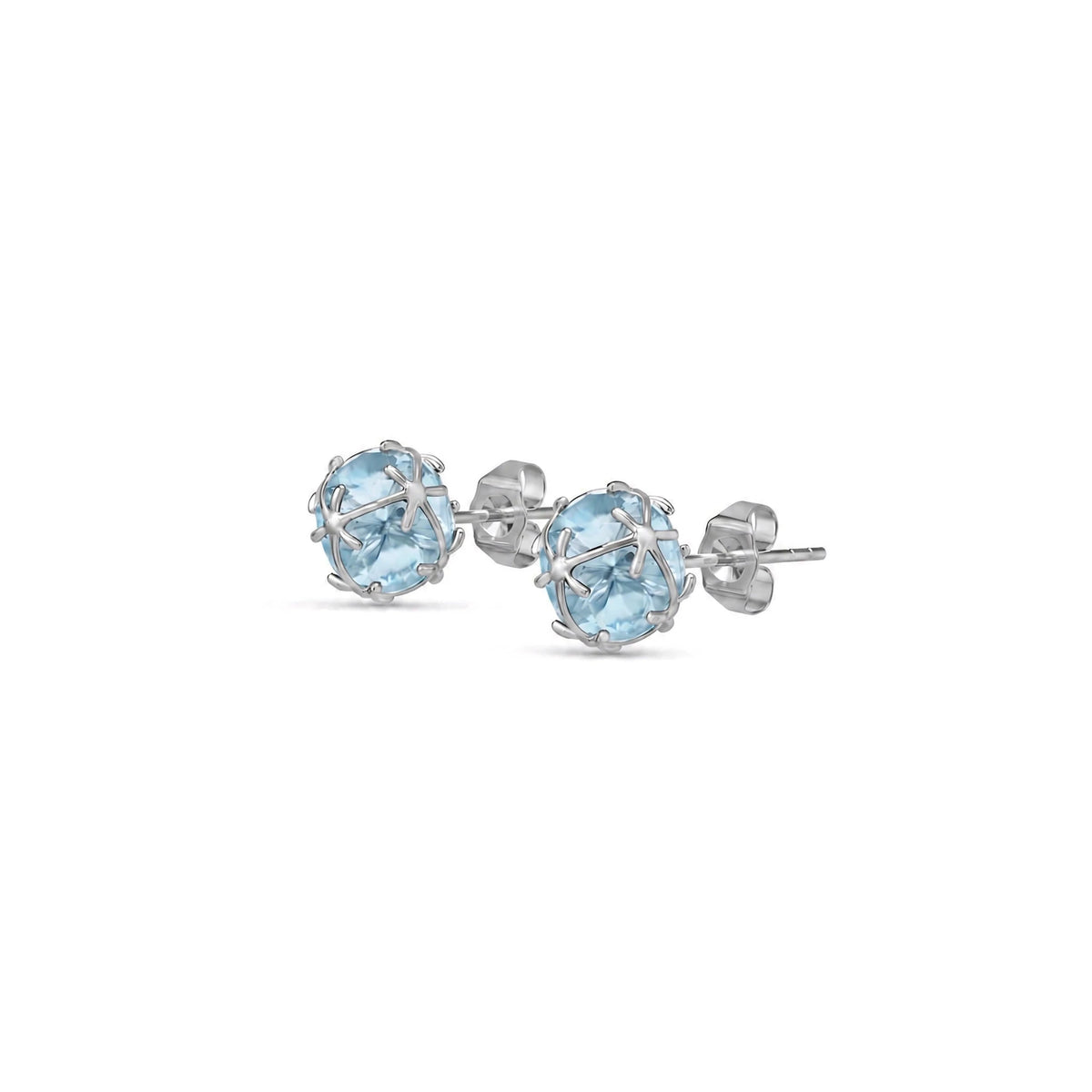 White Gold Aquamarine Stud Earrings — Alida — main product view