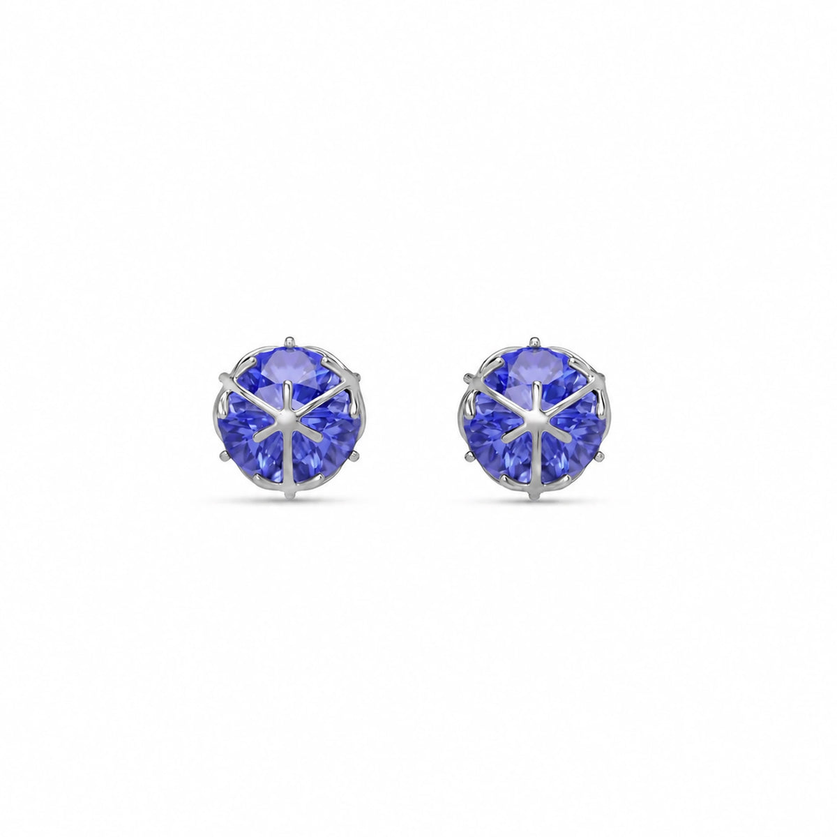 White Gold Tanzanite Stud Earrings — Alida — alternate product view