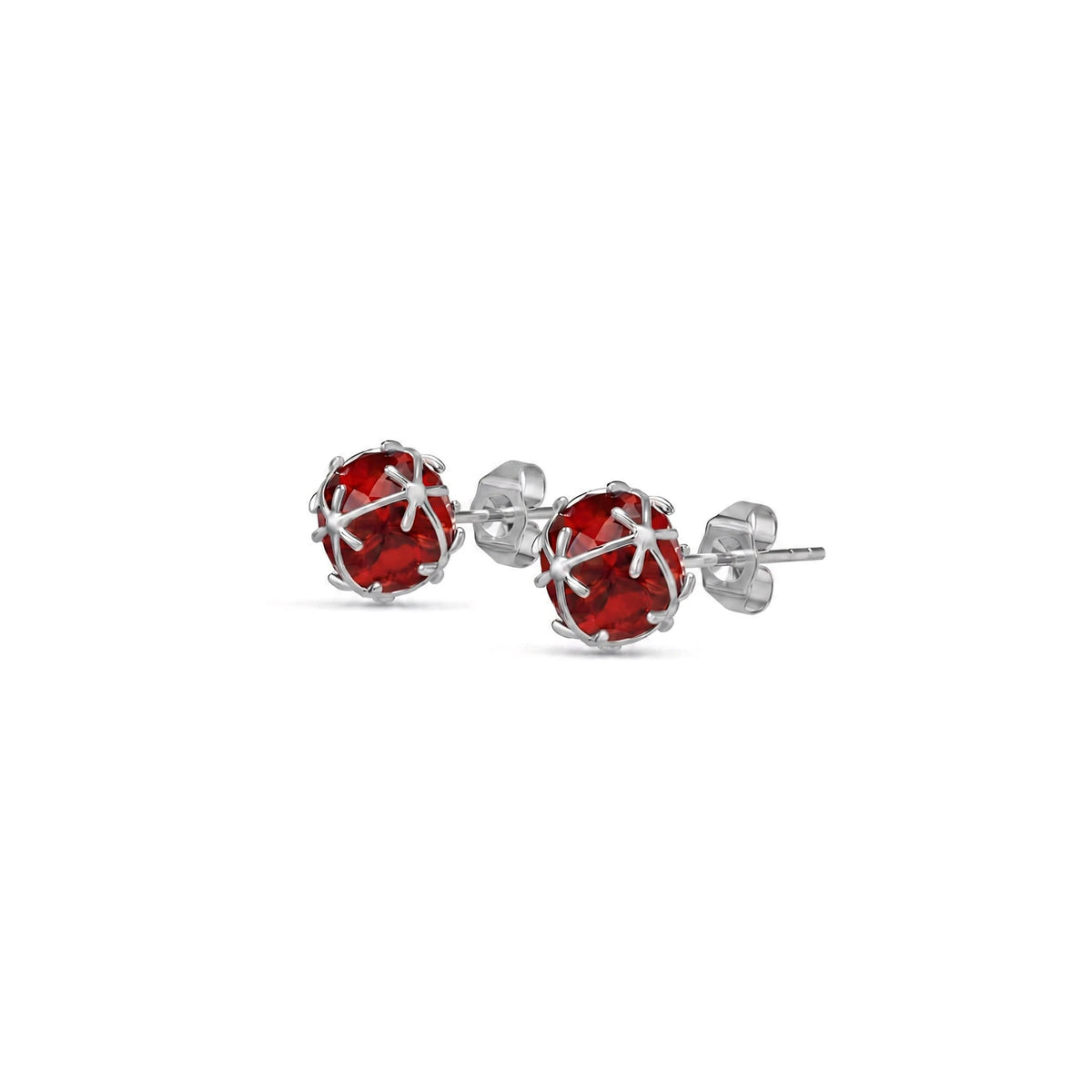White Gold Ruby Stud Earrings — Alida — main product view