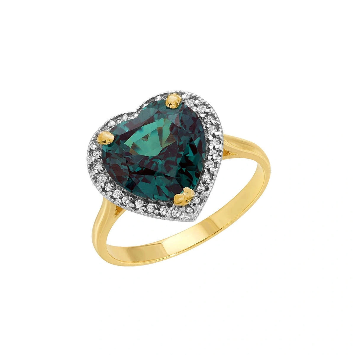 Yellow Gold Alexandrite & Diamond Ring — Candida — main product view