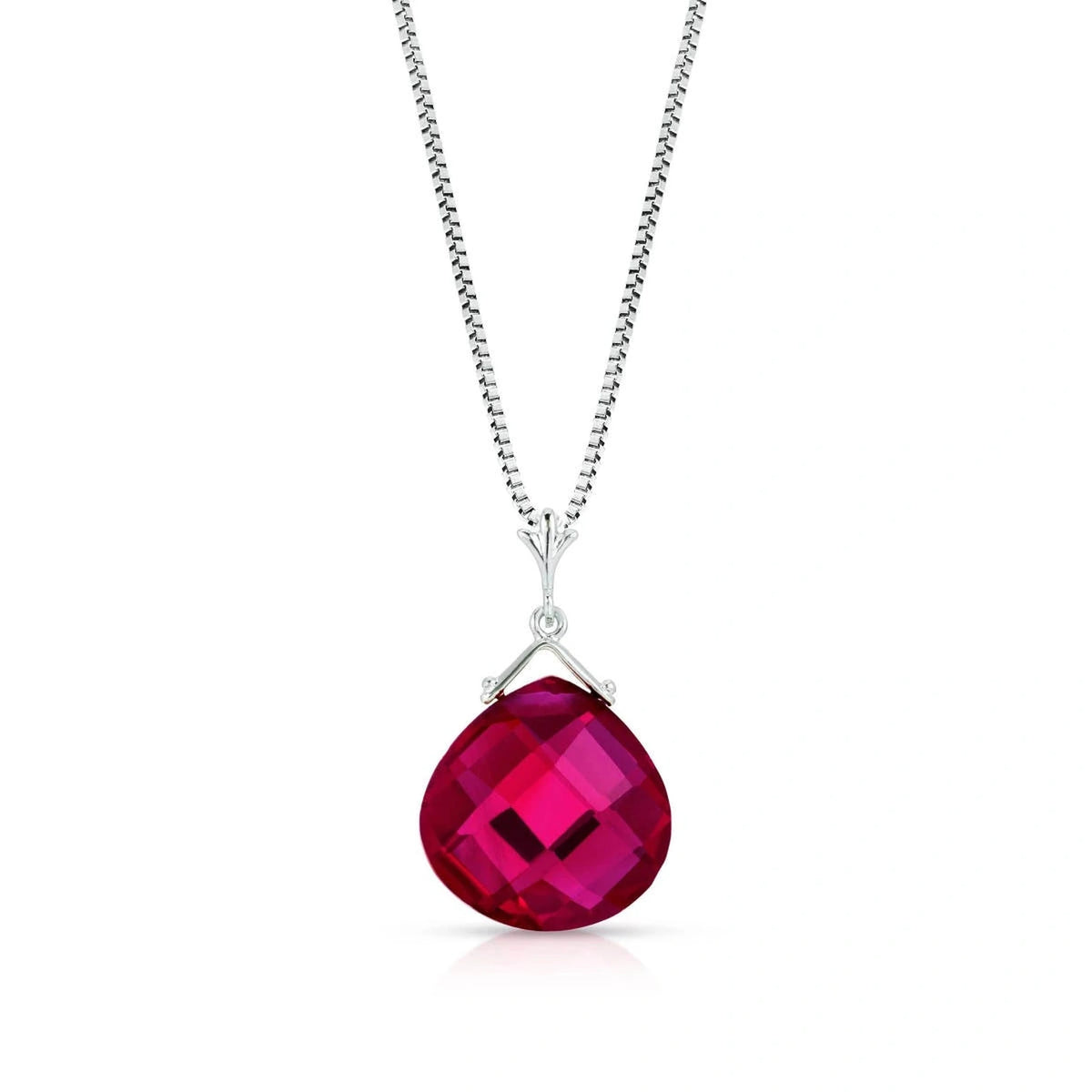 White Gold Ruby Pendant Necklace — Mafalda — main product view