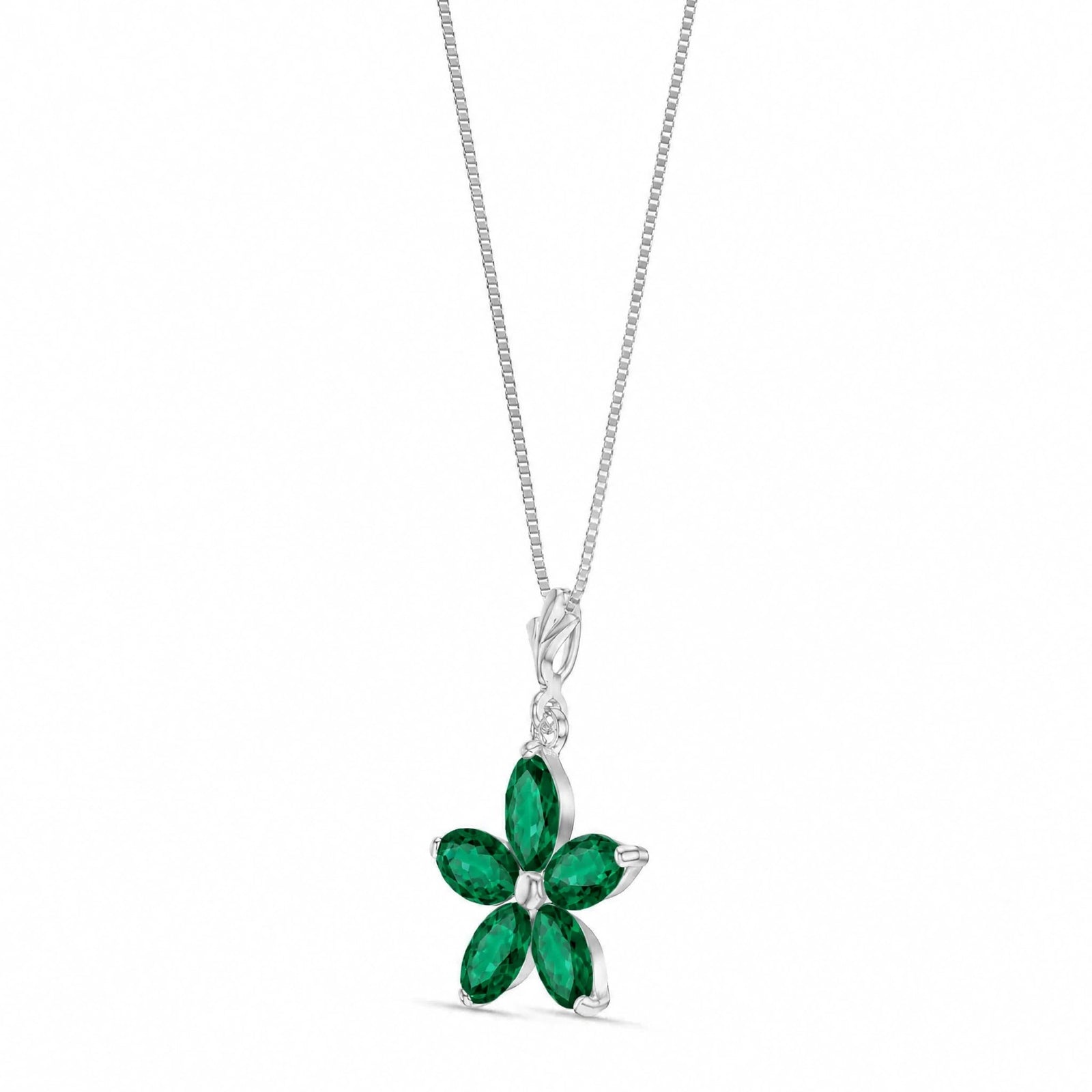 White Gold Grace Necklace Emerald 10K — Melissa