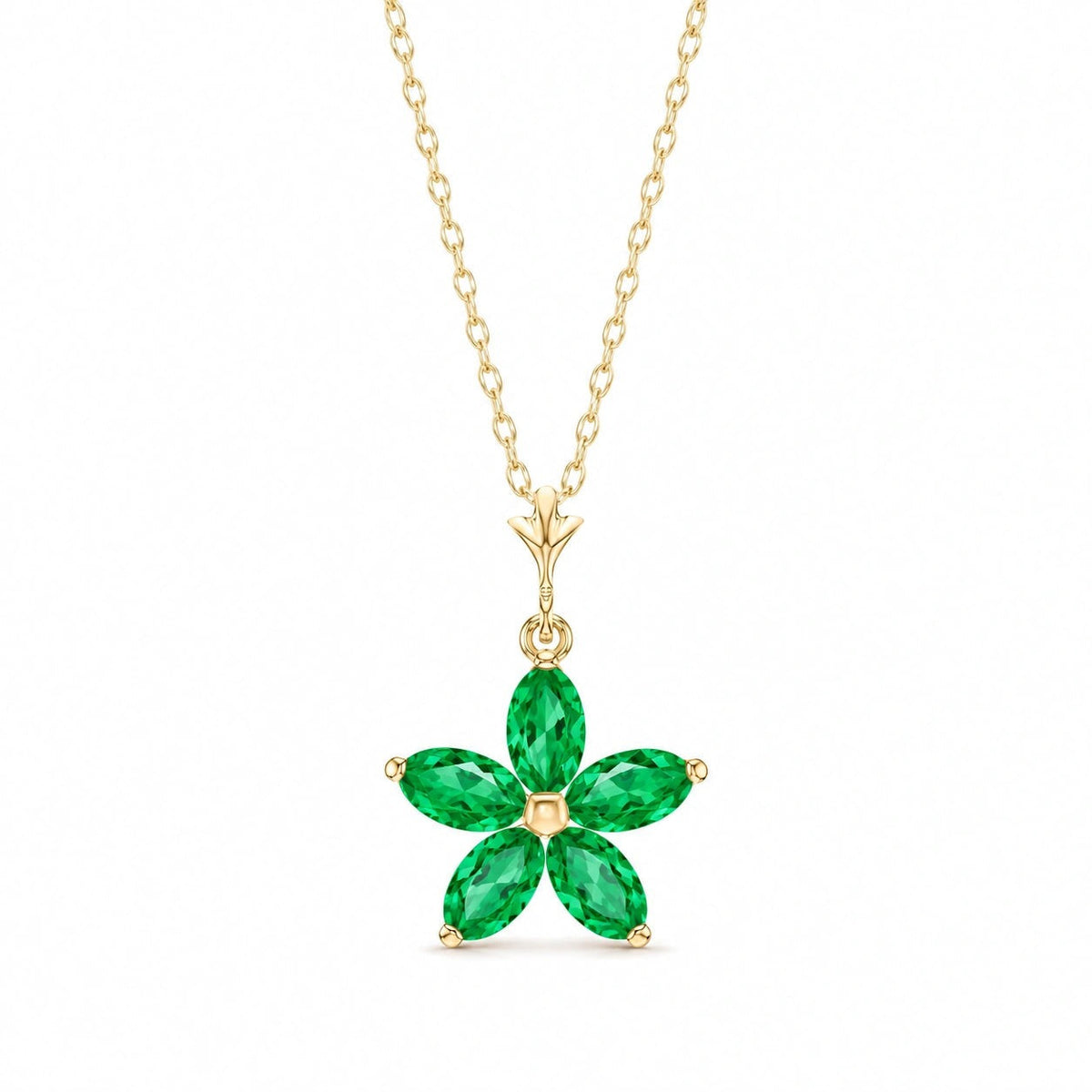 Yellow Gold Grace Necklace Emerald 10K — Melissa