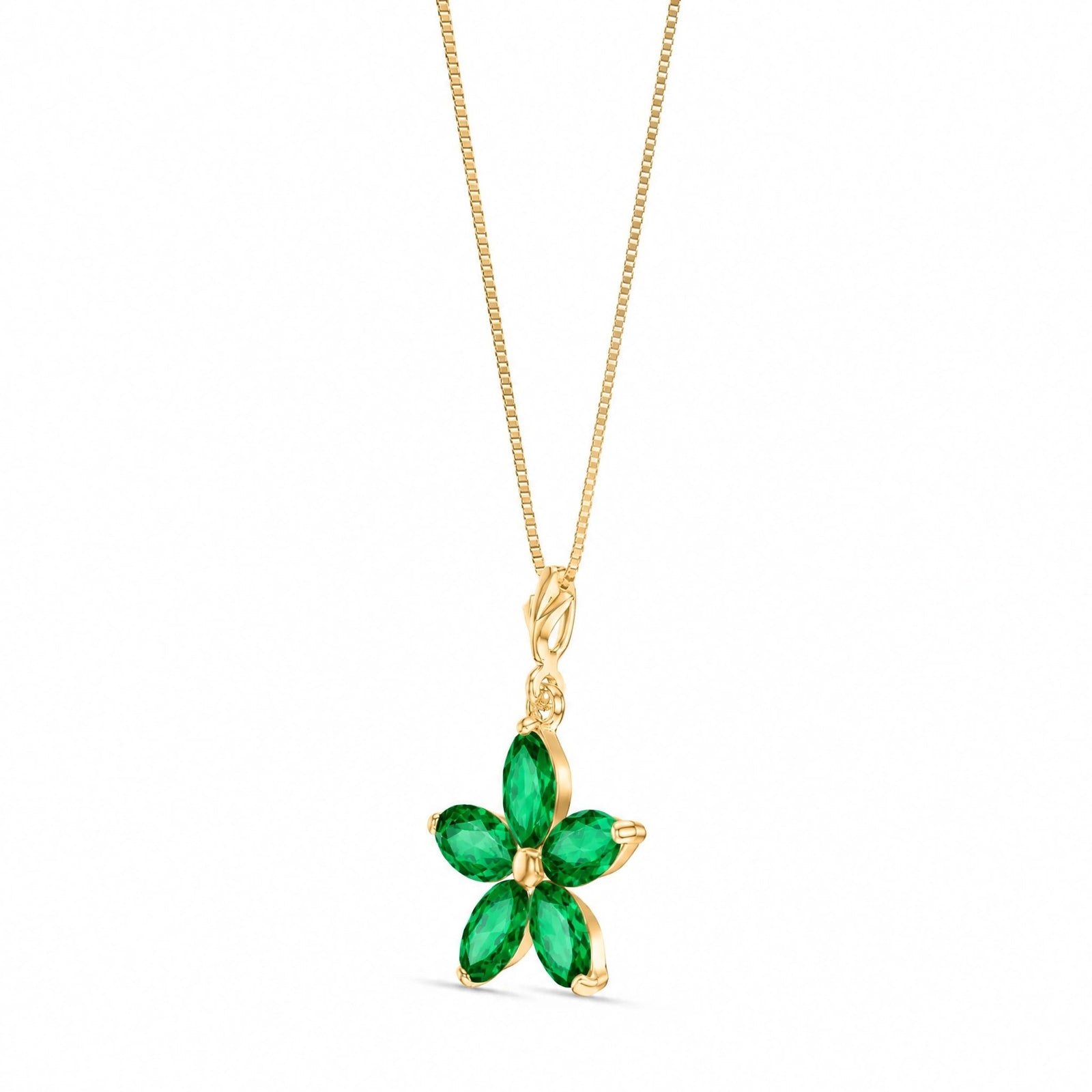 Yellow Gold Grace Necklace Emerald 10K — Melissa