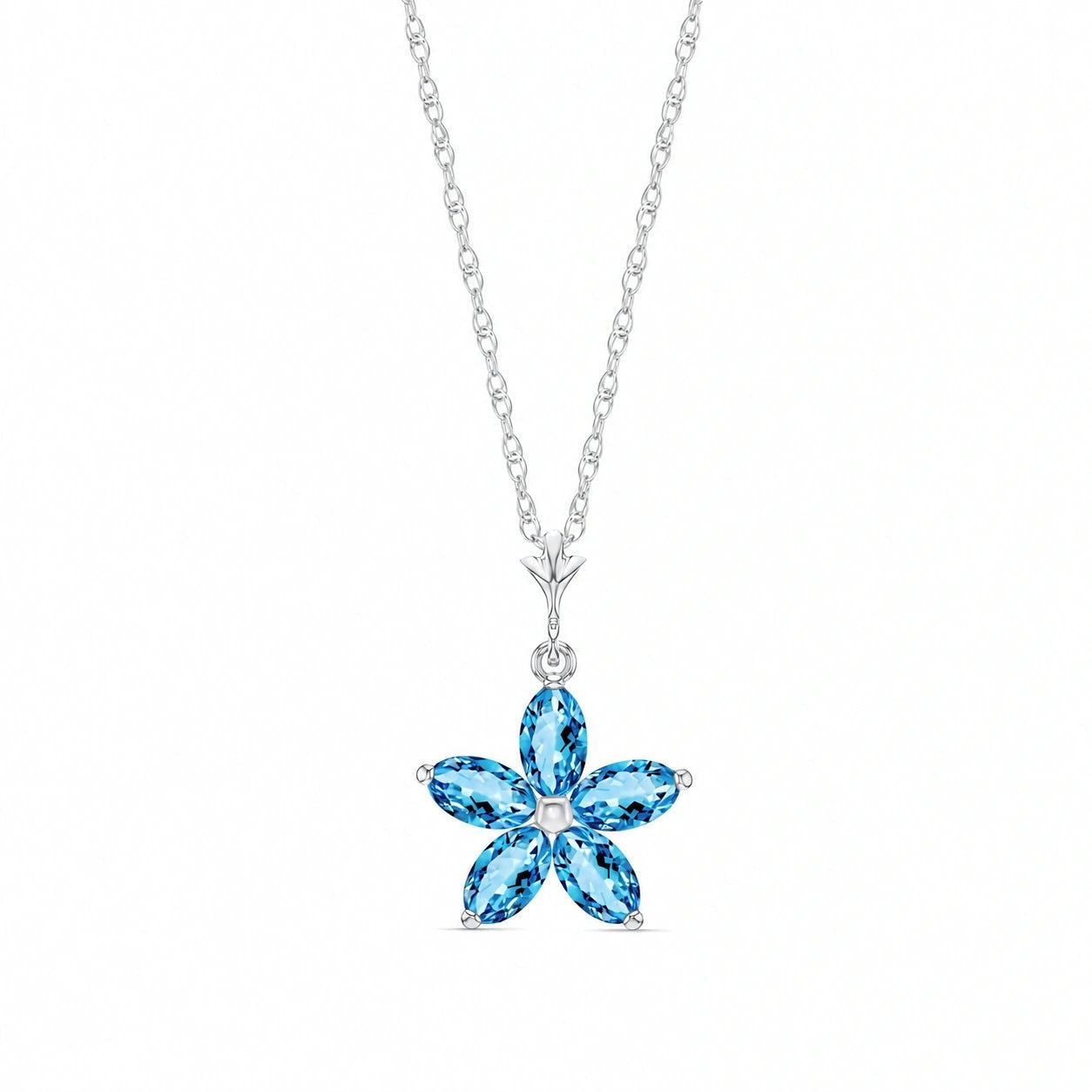 White Gold Grace Necklace Blue Topaz 10K — Melissa