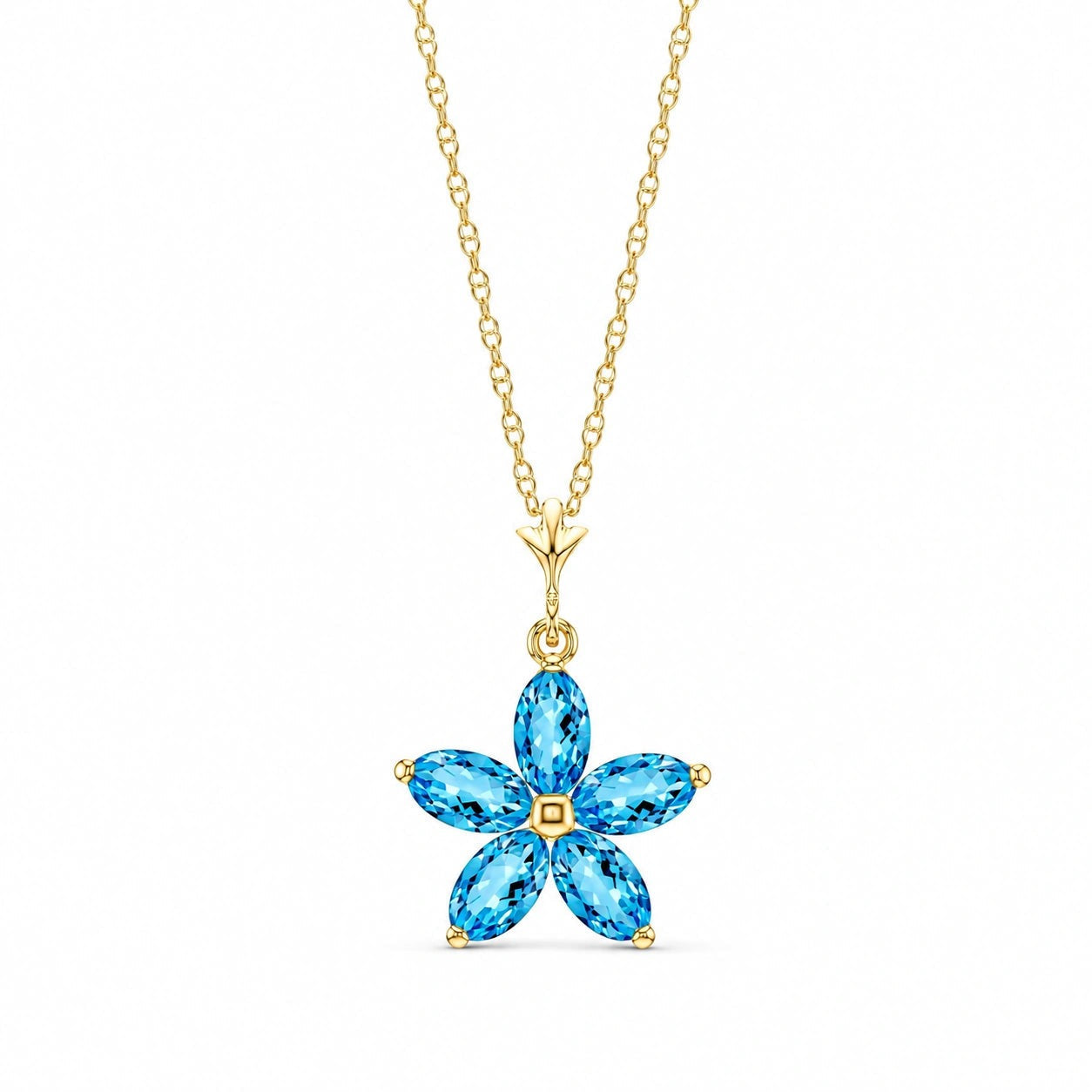 Yellow Gold Grace Necklace Blue Topaz 10K — Melissa