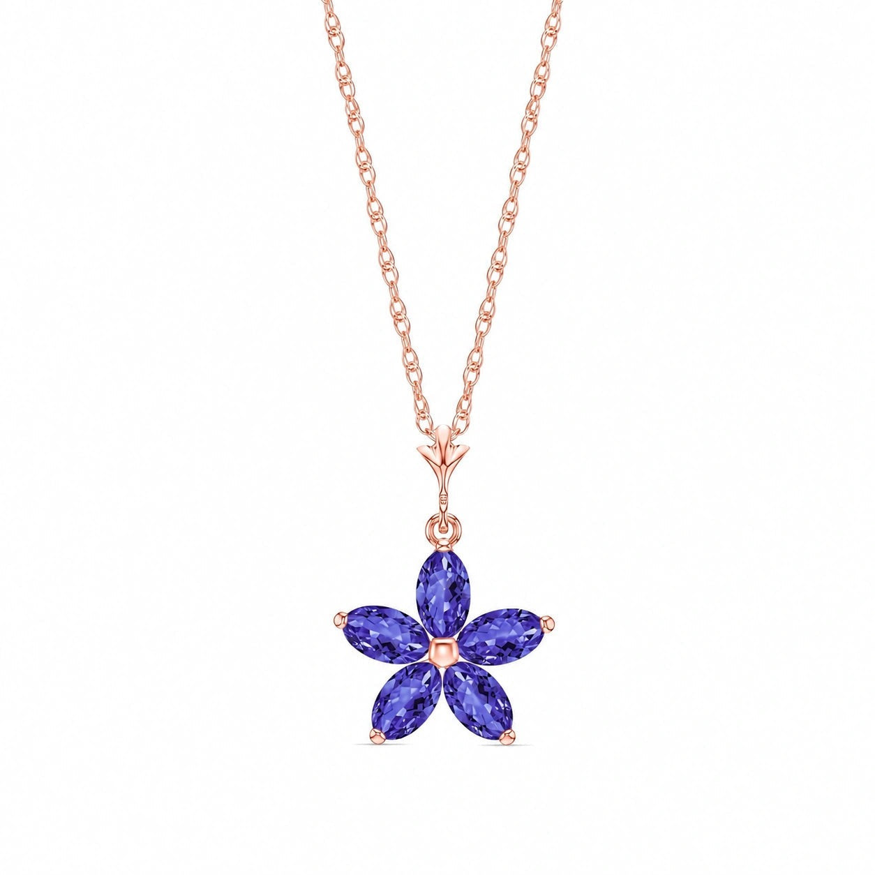 Rose Gold Grace Necklace Tanzanite 10K — Melissa