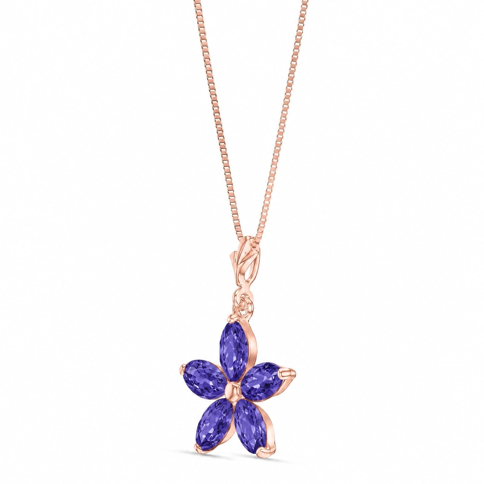 Rose Gold Grace Necklace Tanzanite 10K — Melissa