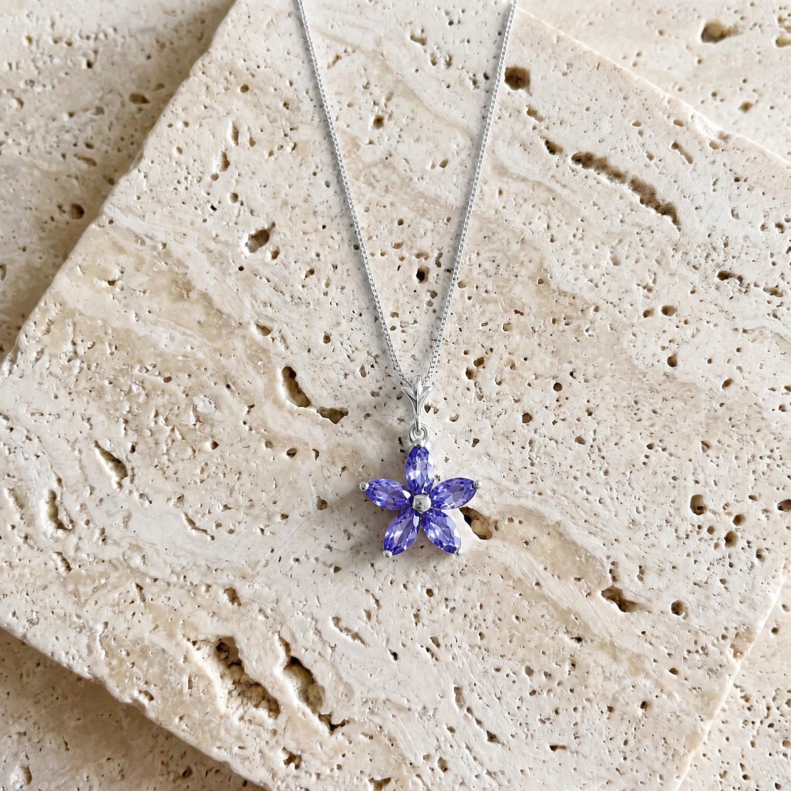 White Gold Grace Necklace Tanzanite 10K — Melissa